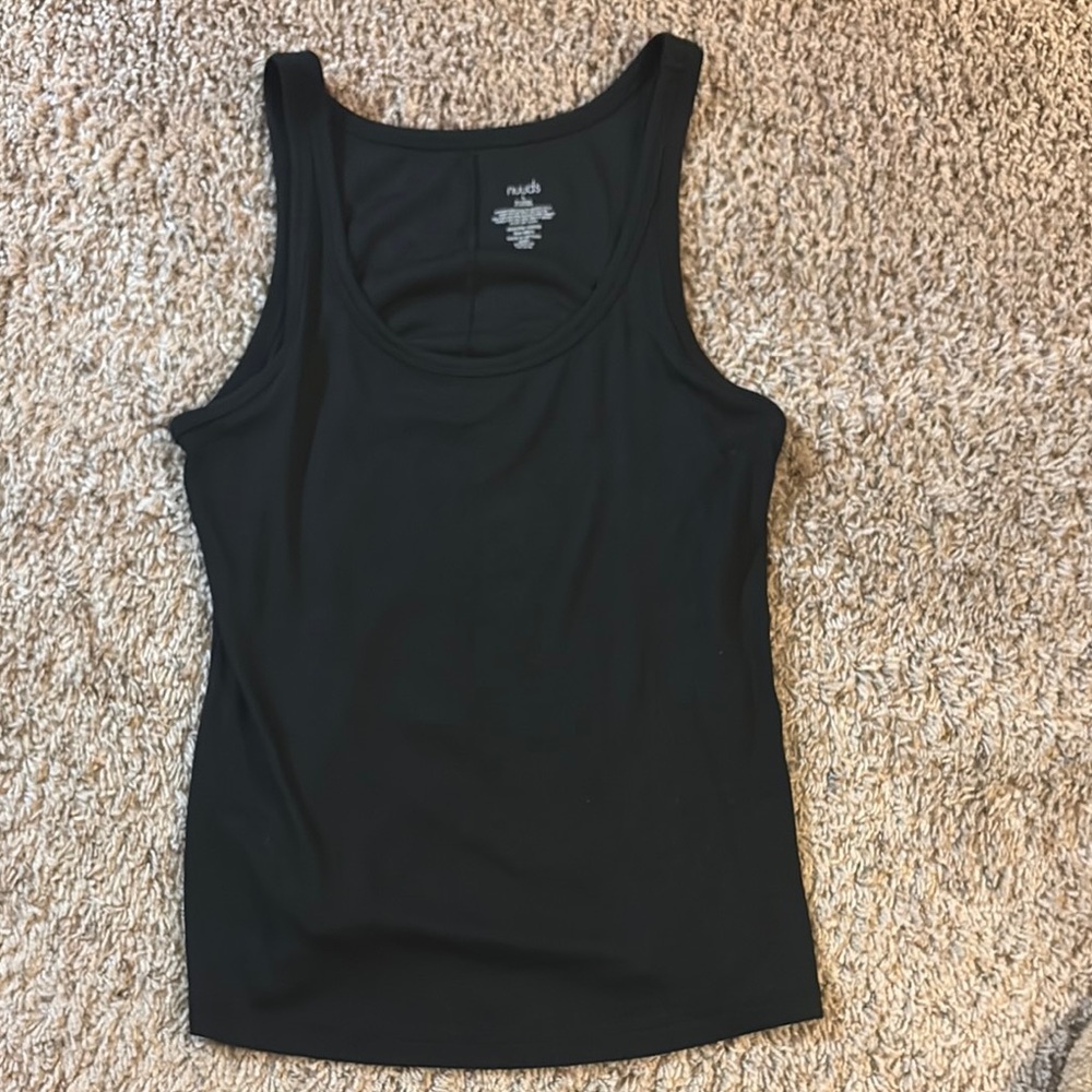 Nuuds slinky rib Black Tank Top